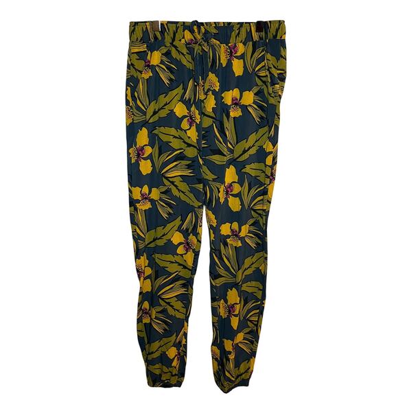 Toad & Co Sunkissed Joggers Green Yellow Size XS Hawaiian Tropical Leaf Summer‎ - Picture 1 of 9